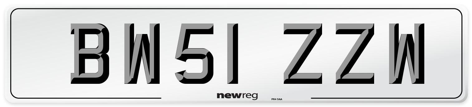 BW51 ZZW Number Plate from New Reg